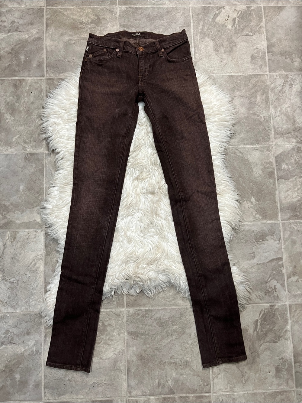 Rock & Republic Dark Brown Super Skinny Jeans Slim Fit Rare Deadstock